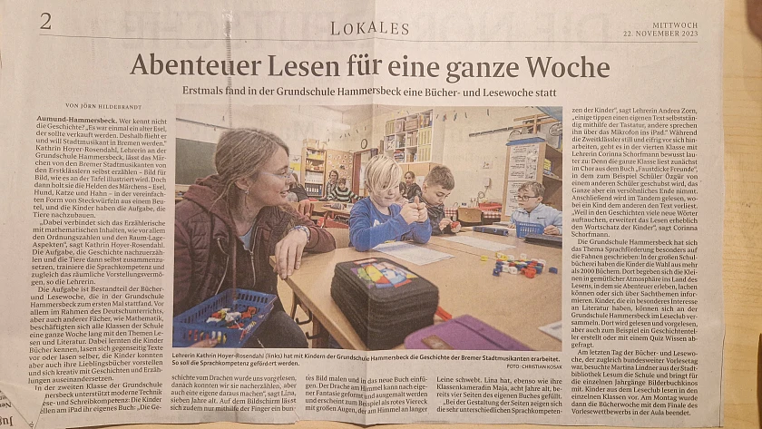 Zeitungsartikel Lesewoche Weserkurier
